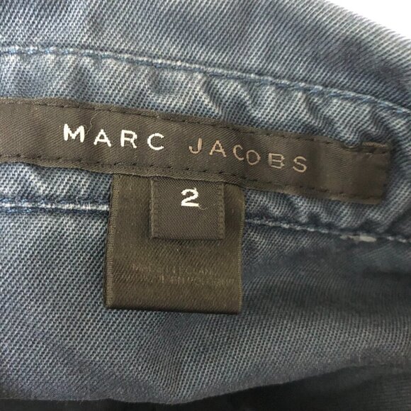 Marc Jacobs Y2K Canvas Shirt Blue Cotton Size 2 - Picture 9 of 9